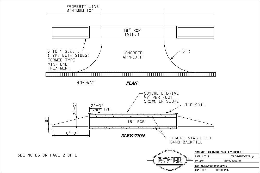 Driveway Transition Specifications