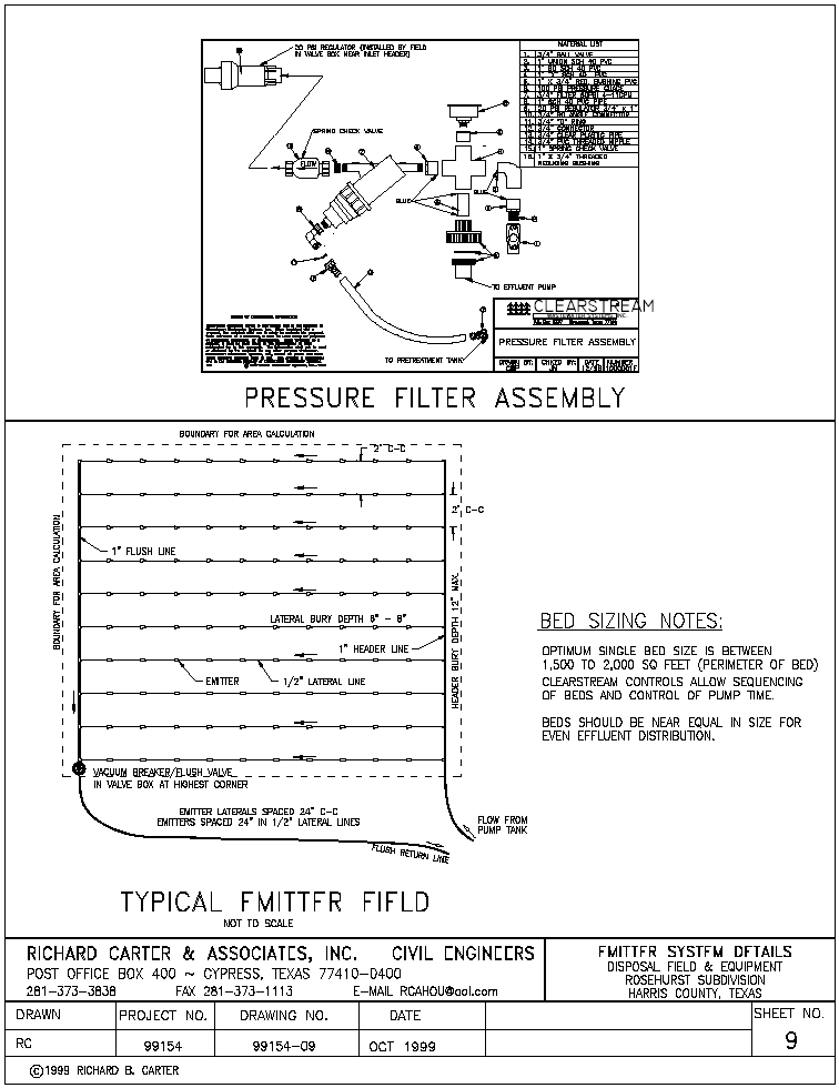 Septic Specifications | Rosehurst Specs